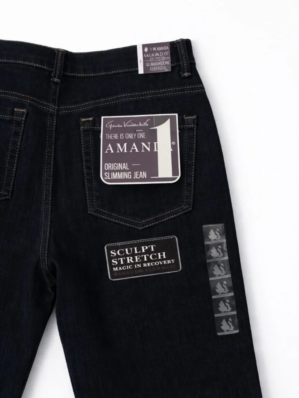 NWT Dark Wash Straight Slimming Stretch Jeans Gloria Vanderbilt Amanda